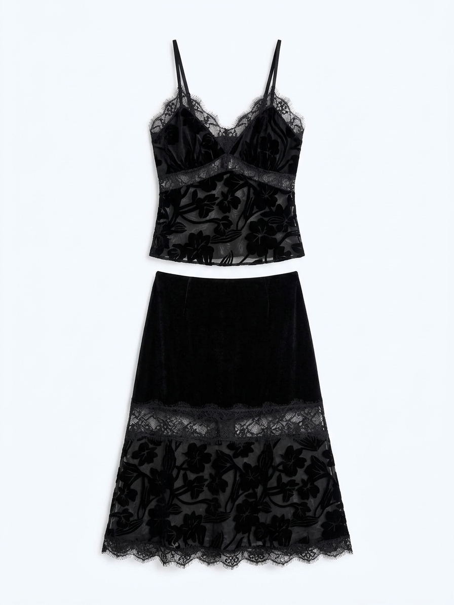 Tamara Top In Black Devore