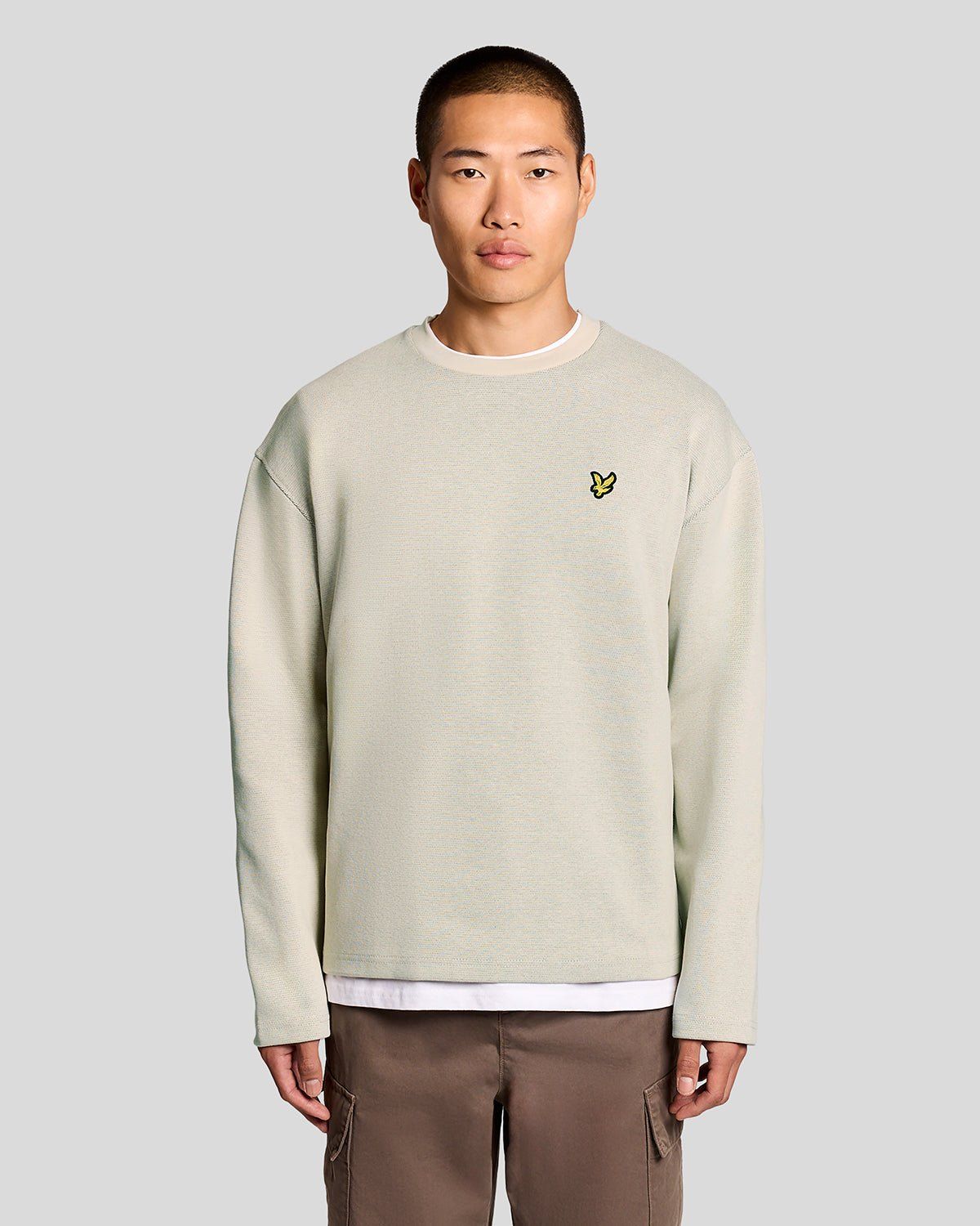 Raised Jacquard Crew Neck Sweatshirt