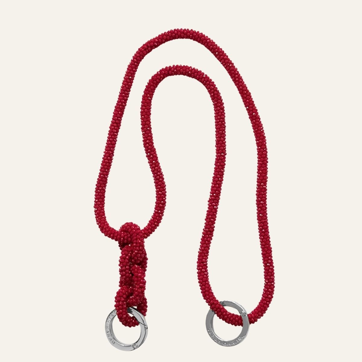 Kings Knot Strap | Red Sparkle with Silver hardware
