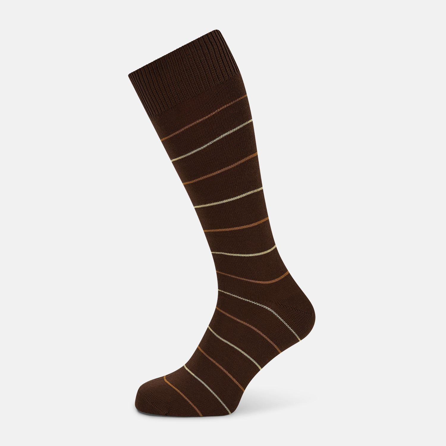Dark Chocolate Striped Mid-Length Socks