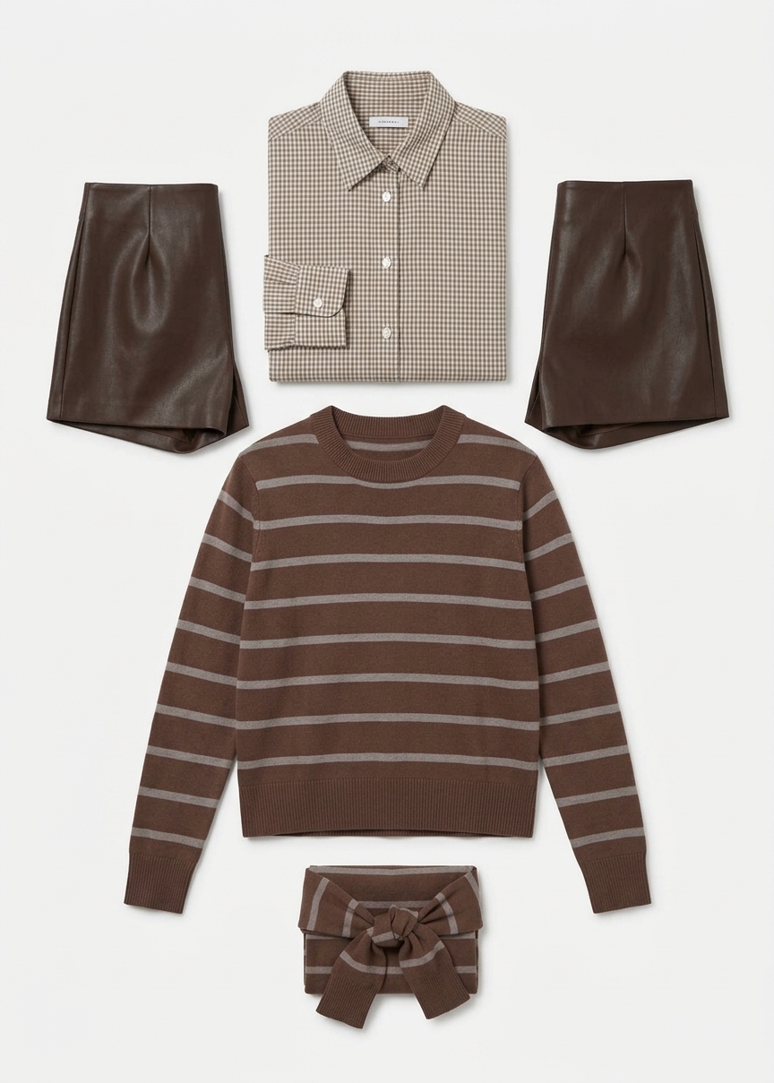 Dreux Faux Leather Hot Pants - Brown