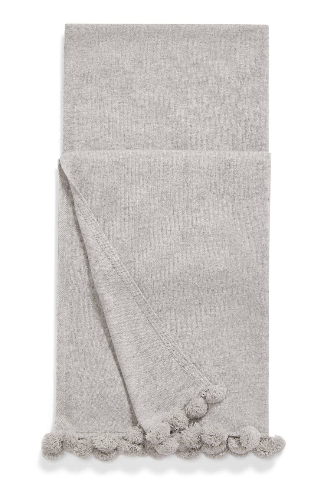 Verbier Cashmere Scarf with Tassel Trim in Grey