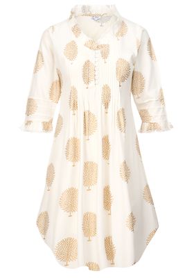 Annabel Cotton Tunic in White & Gold