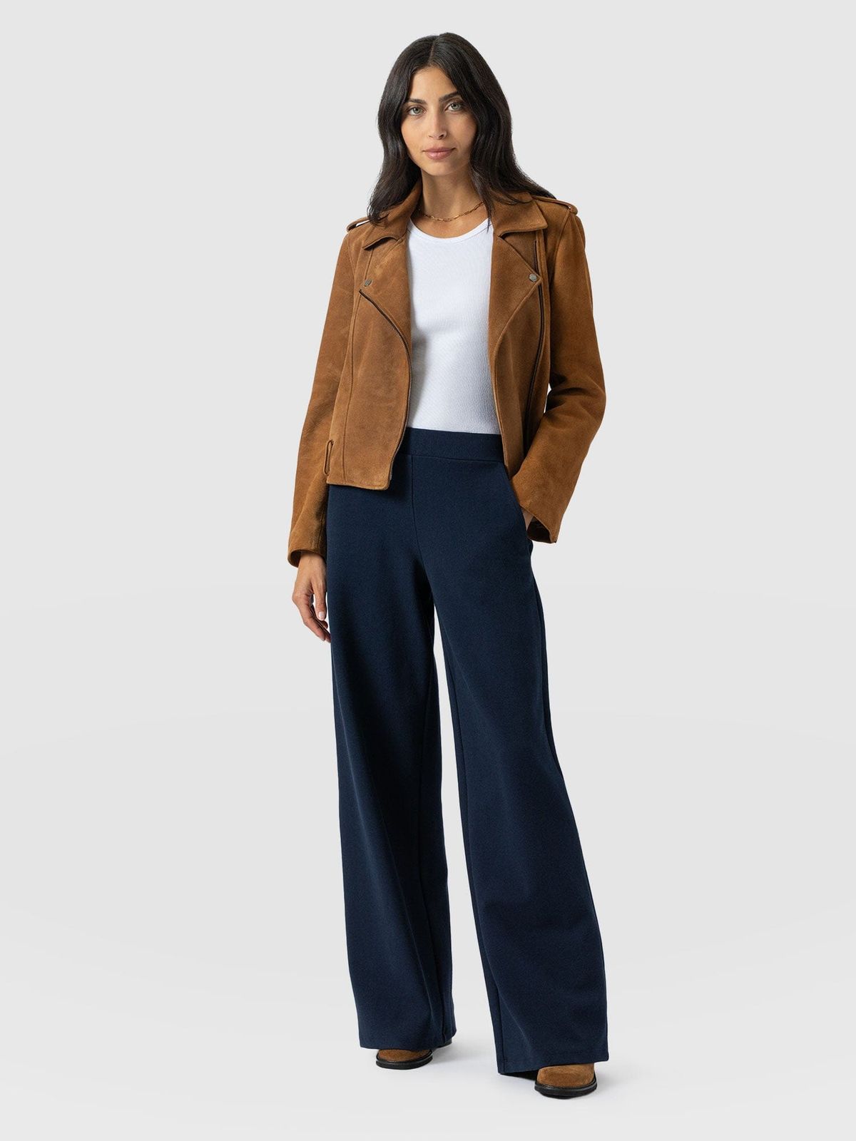 Keller Wide Leg Pant - Navy Twill