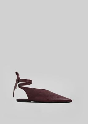 A.Emery The Maude Flats - Mulberry Embossed Lizard
