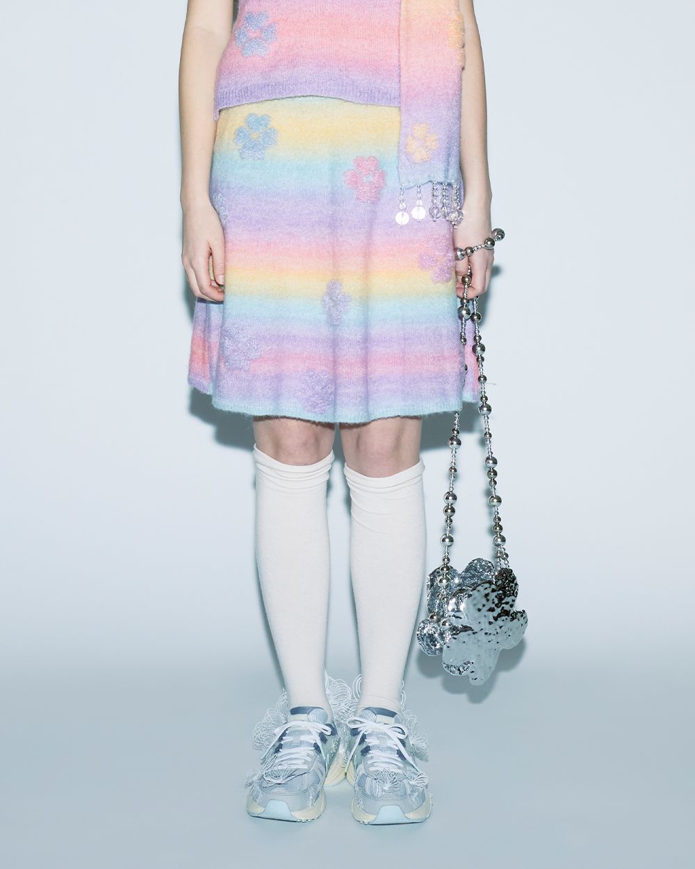 GRADIENT MINI KNIT SKIRT