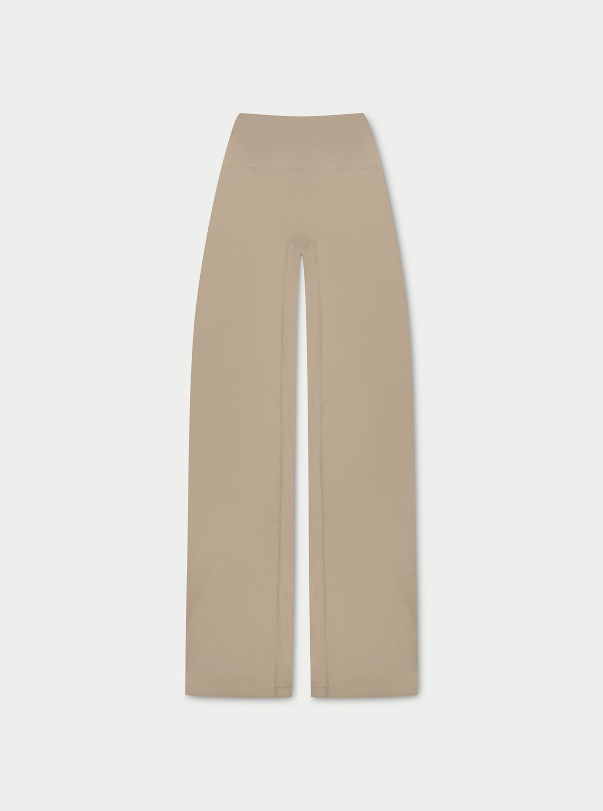 SCULPTING STRETCH FOLDOVER WAISTBAND YOGA PANTS - BEIGE
