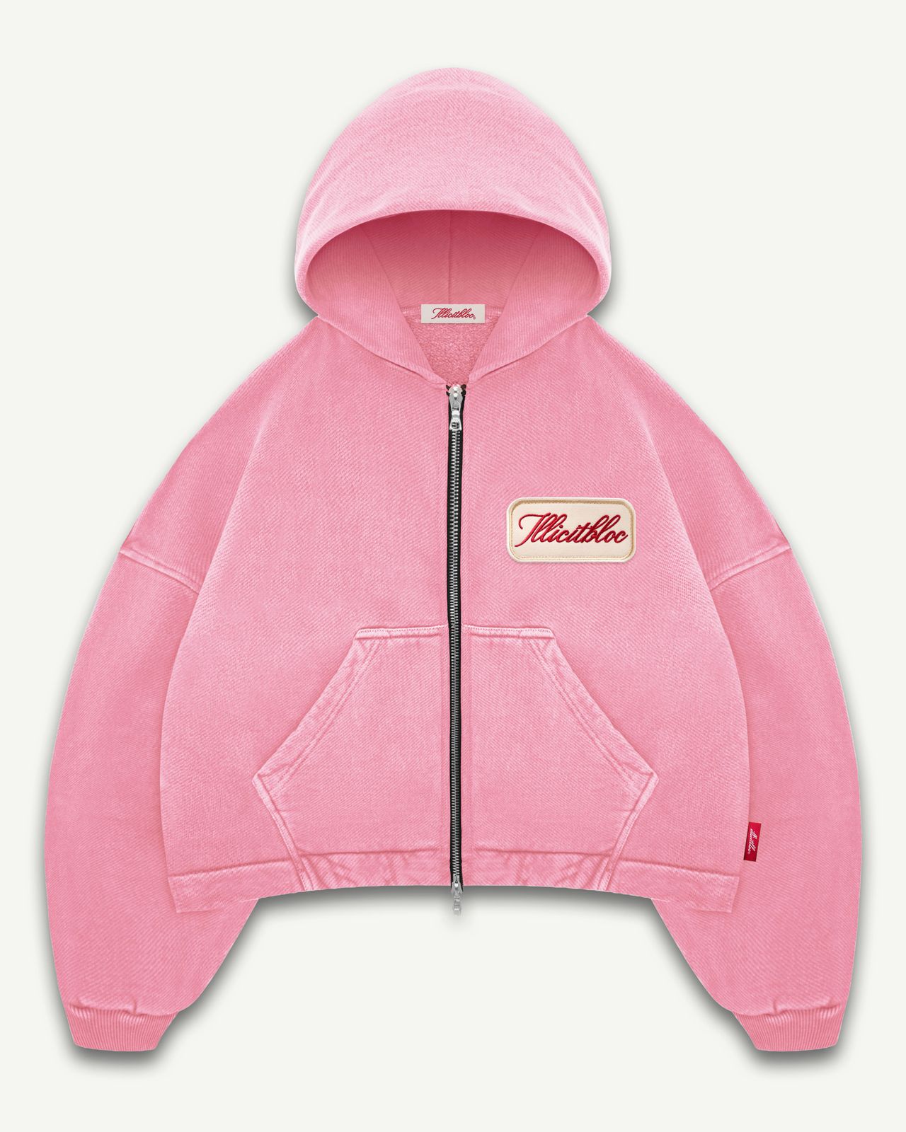 PATCHWORK TITANWEAVE™ ZIP HOODIE - WASHED PINK