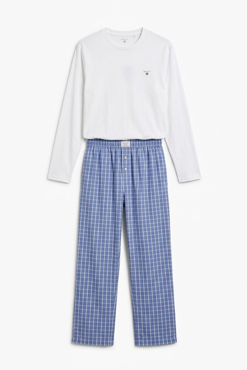 Checked Pajama Pants - Perfect Blue