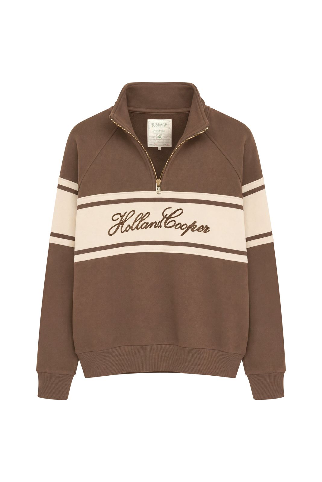 Relaxed Signature Quarter Zip Sweat (chestnut)
