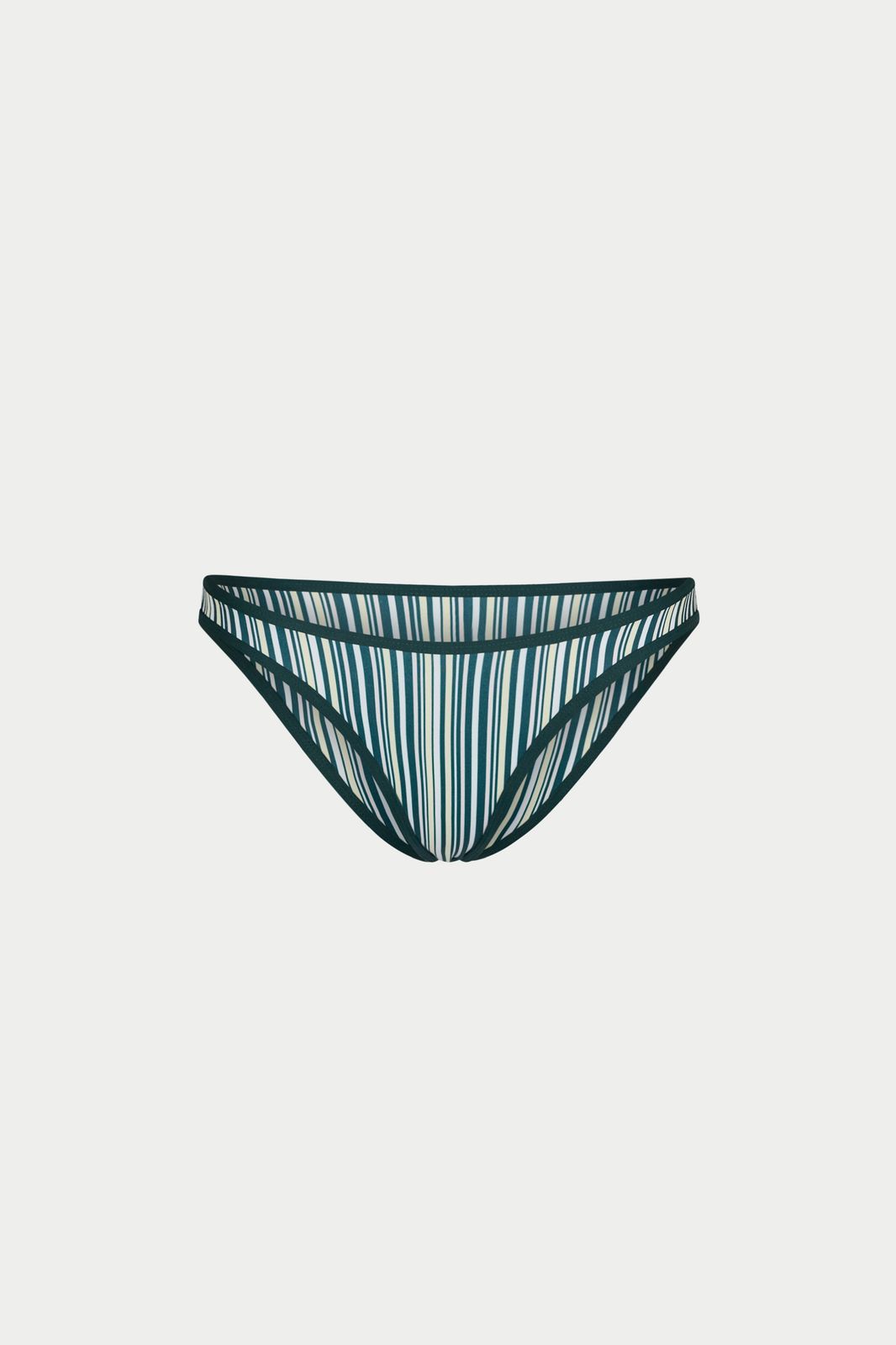 STRIPE HIGH LEG BIKINI BOTTOMS - GREEN