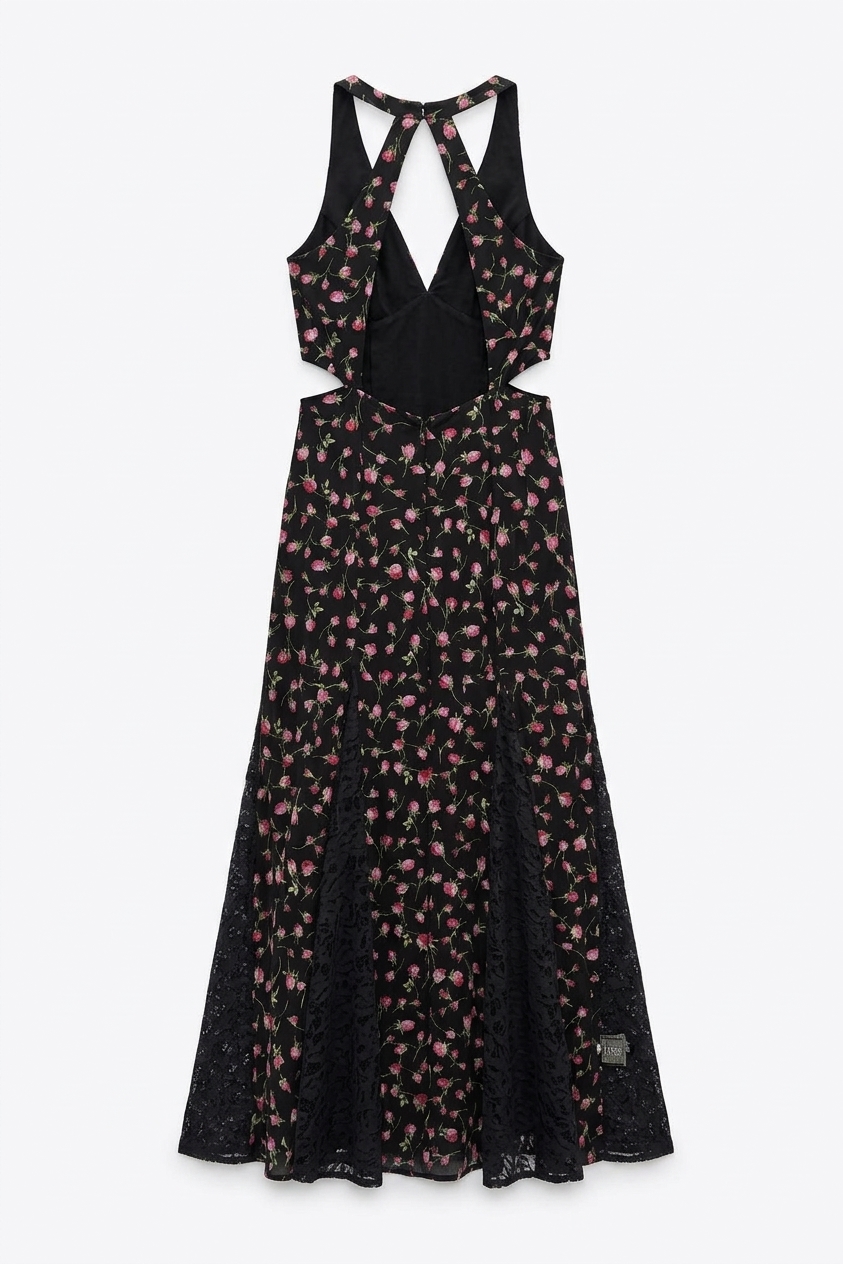Genevieve Midi Dress - Rose Print