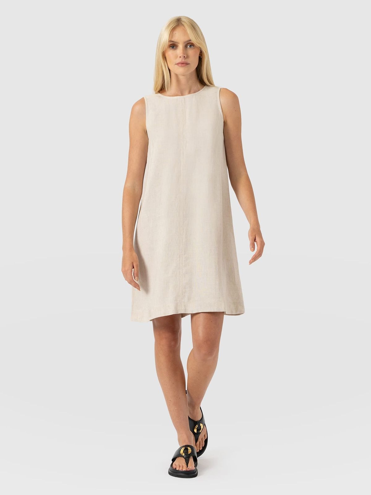 Corinne Linen Shift Dress - Oatmeal
