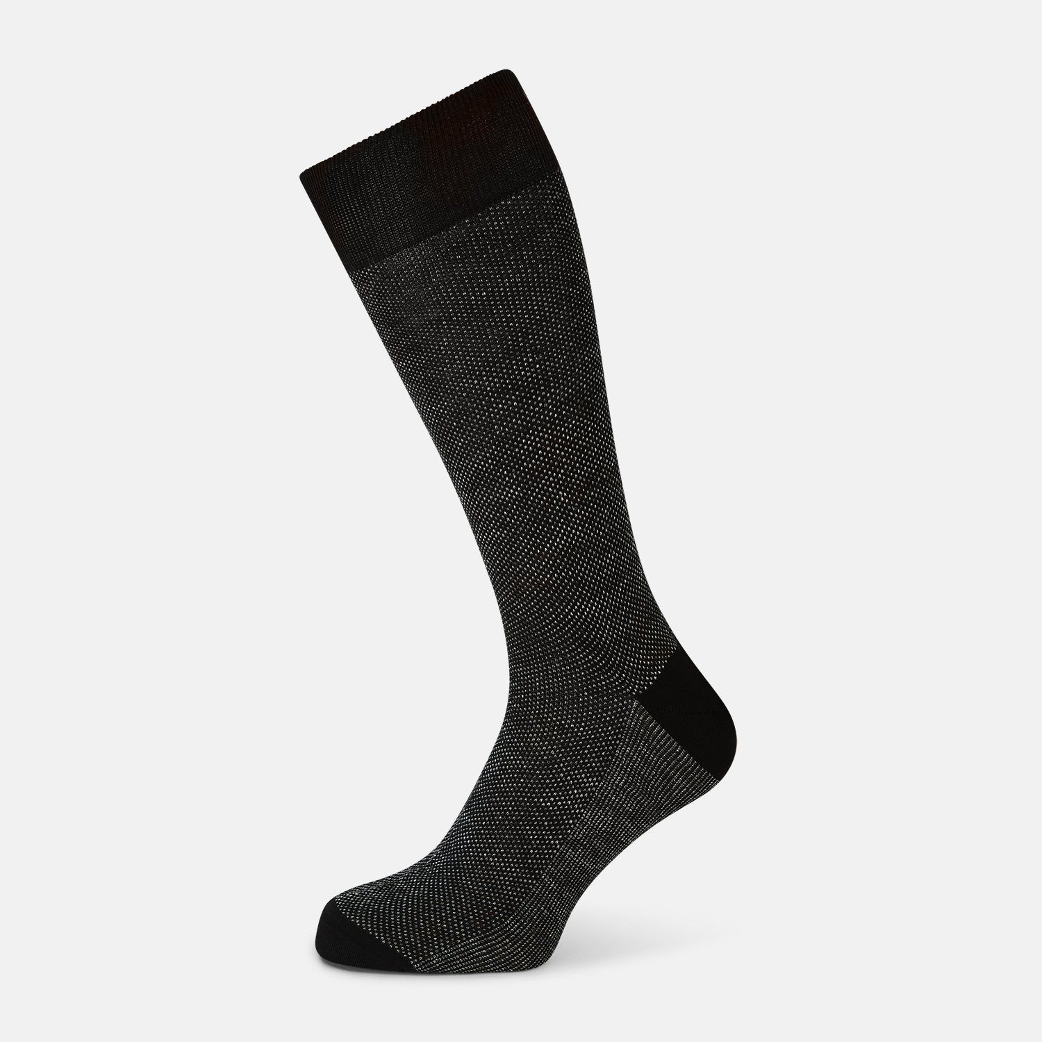 Charcoal Cotton-Linen Mid-Length Socks