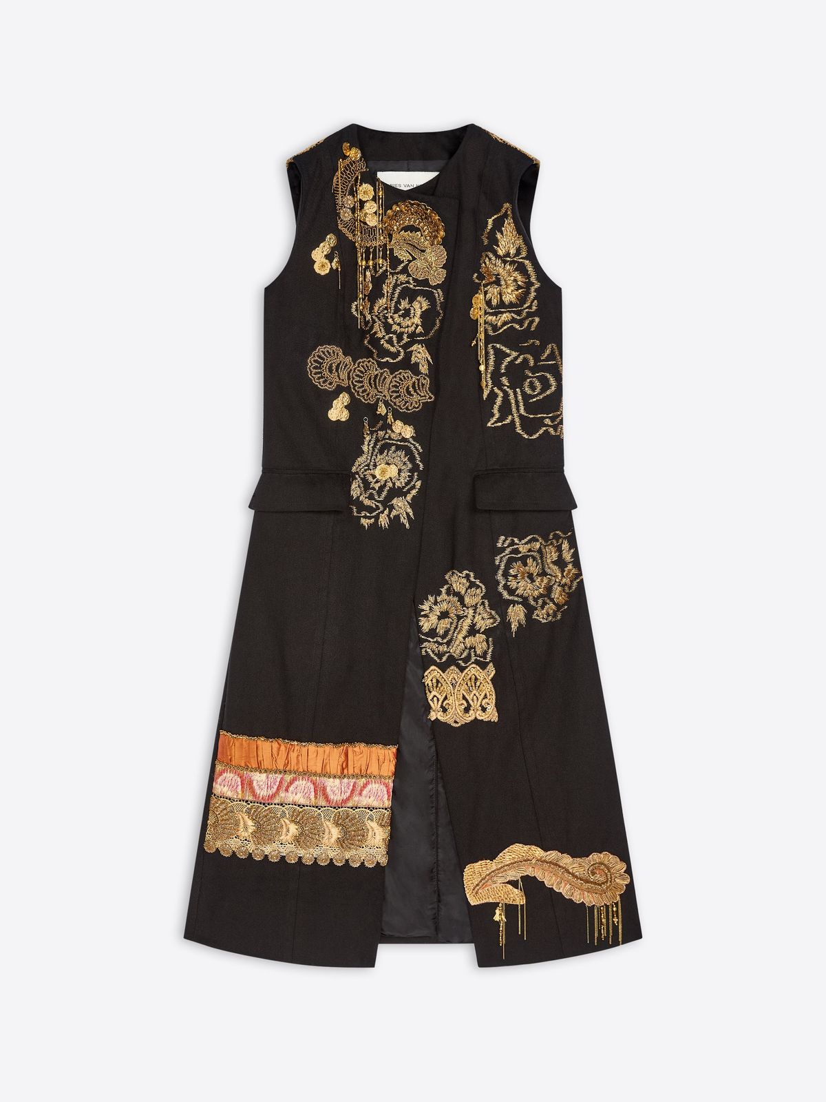 Embroidered sleeveless coat