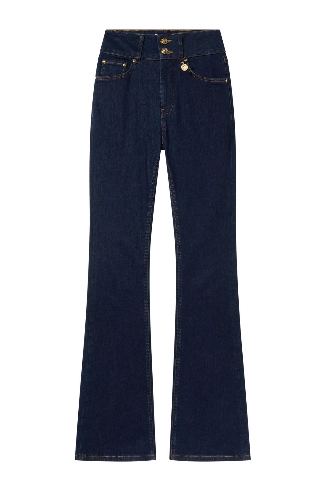 High Rise Flared Jean (super Dark Denim)