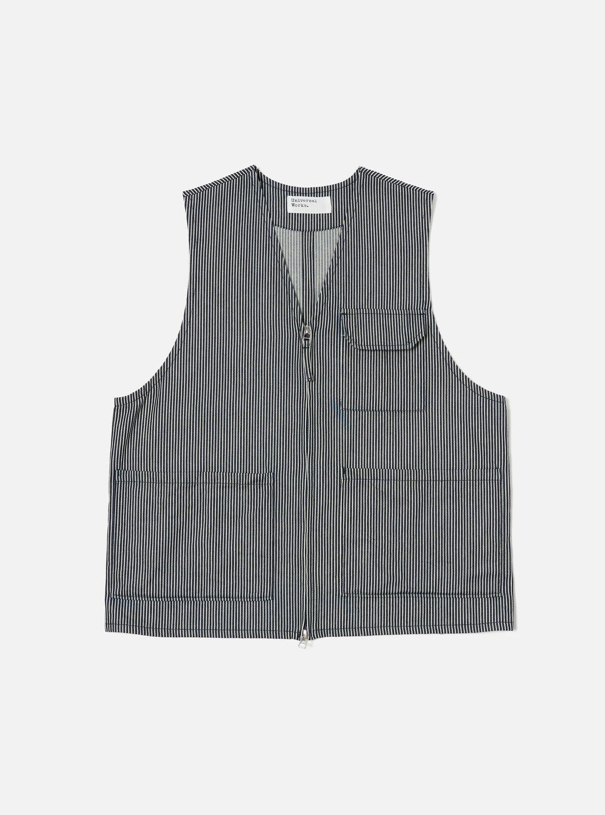 Indigo Hickory Stripe Denim Marine Gilet