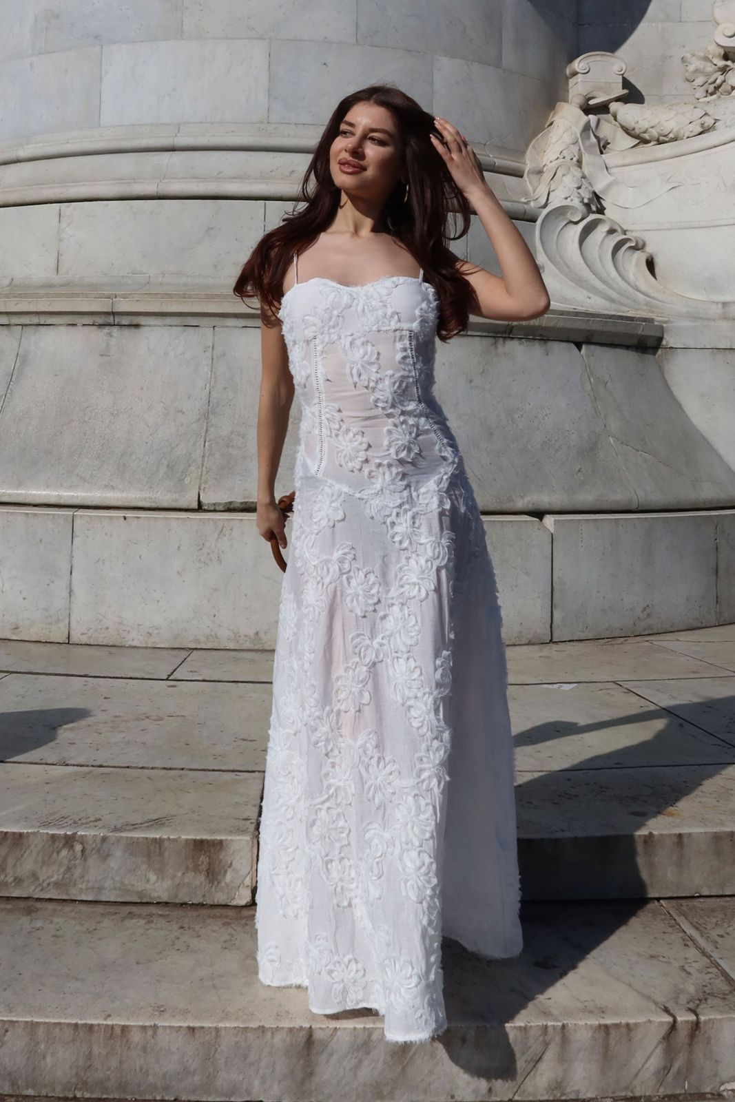 Sofia White Semi Sheer Maxi Dress