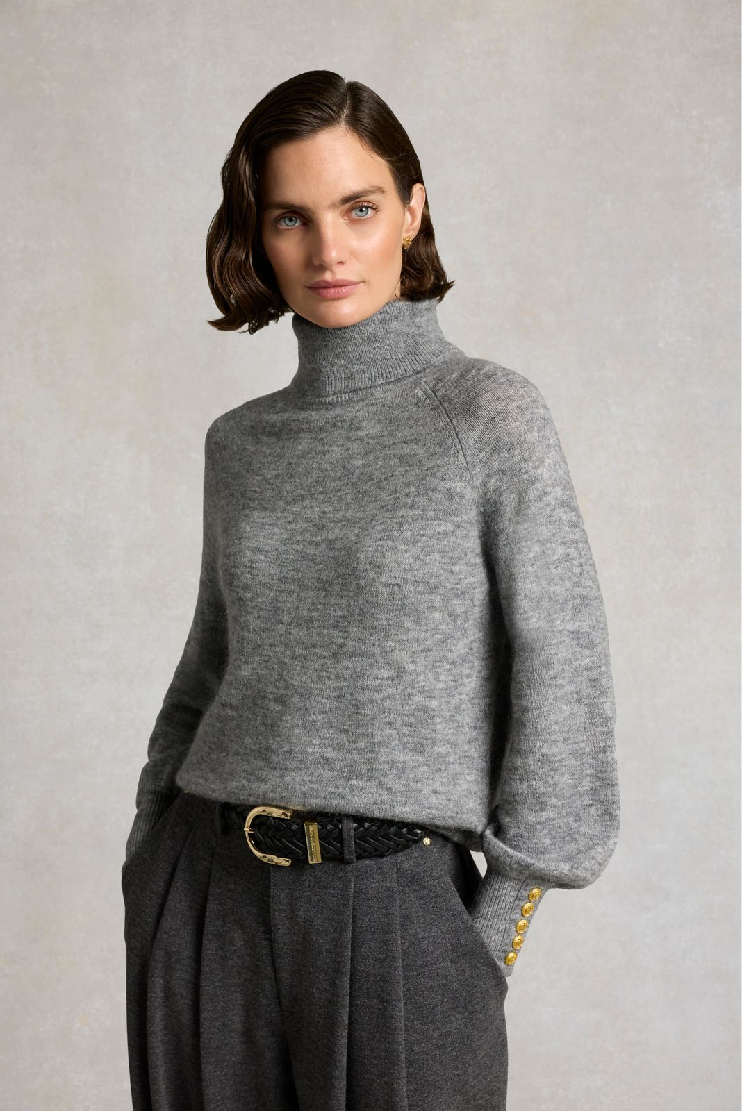 Maisie Roll Neck Knit (Grey Marl)