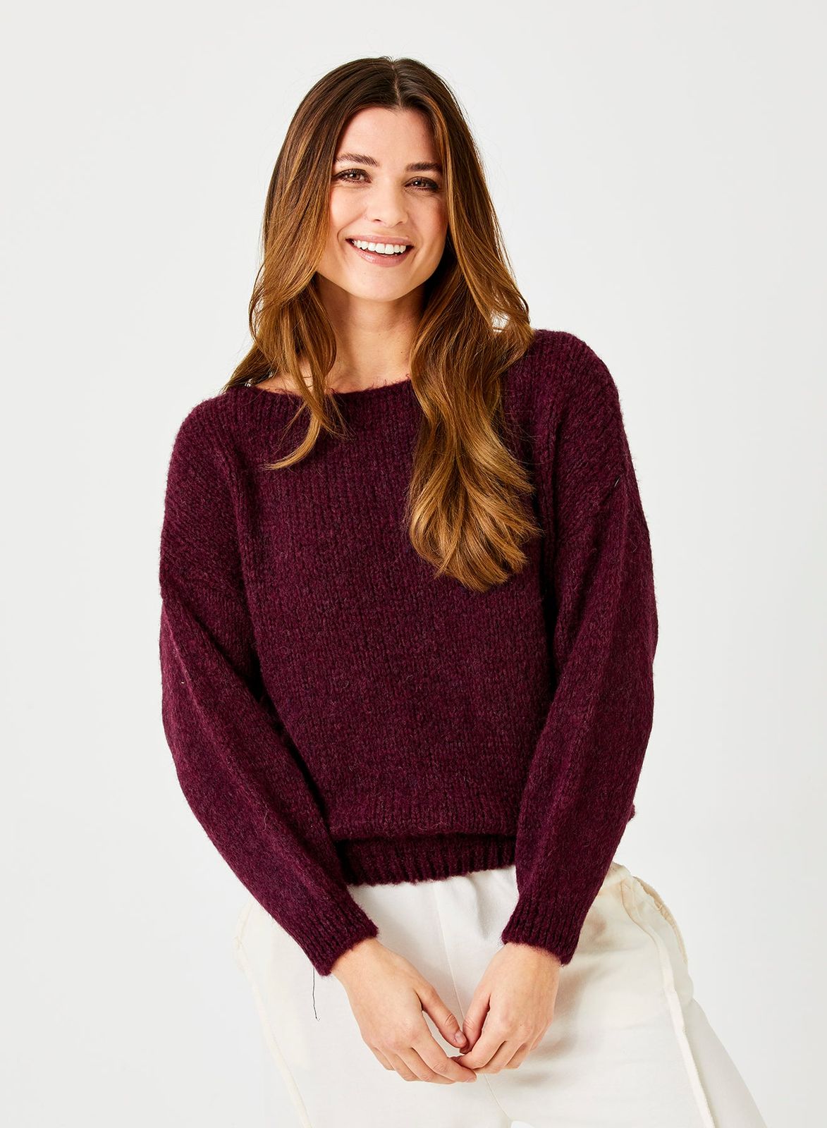 Folie Scoop Neck Oversize Soft Knit