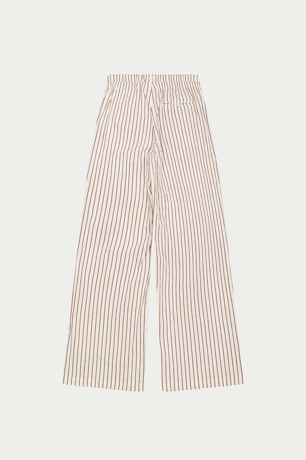 DOUBLE WAISTBAND STRIPE TROUSERS - BURGUNDY