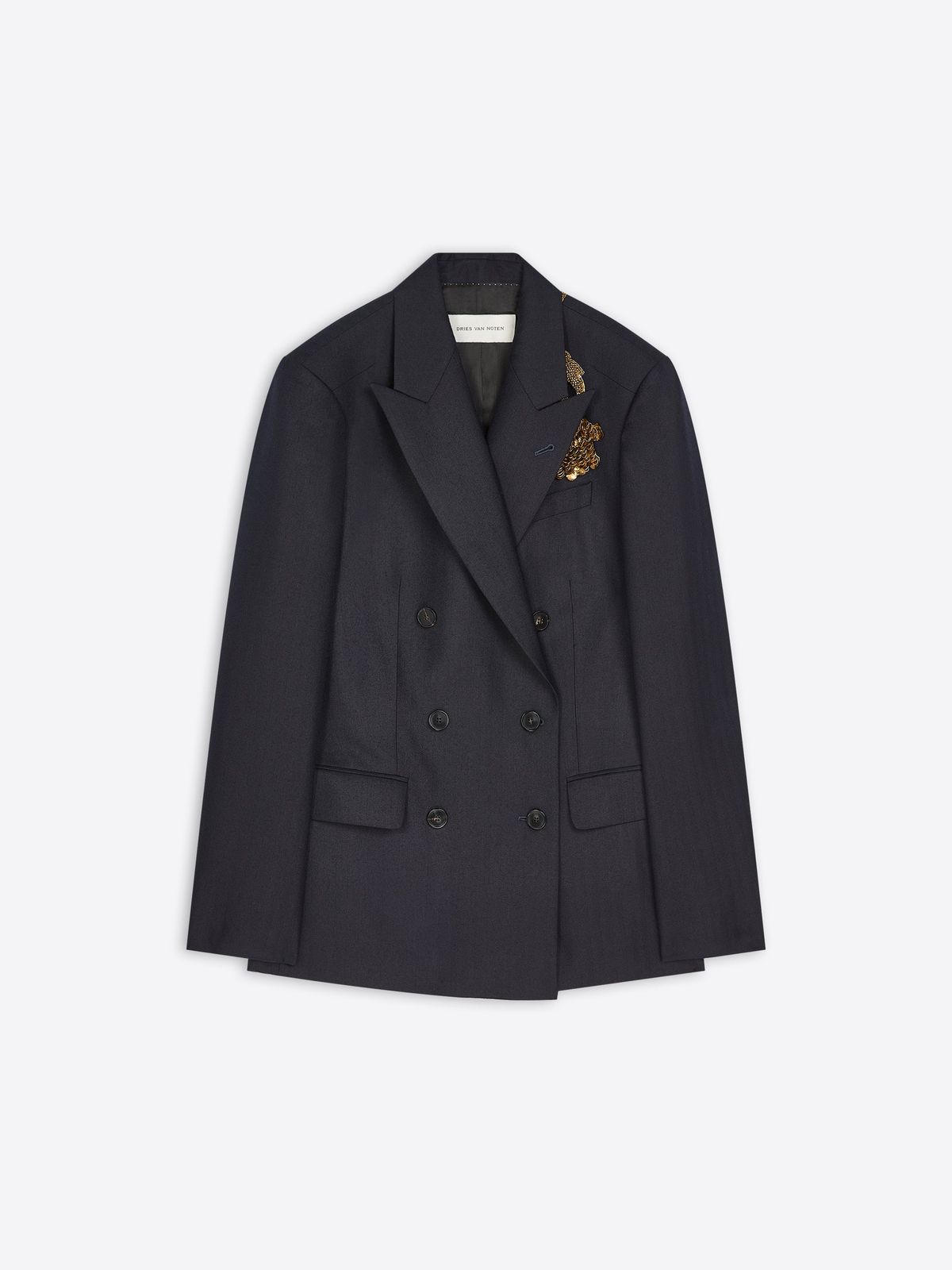 Embroidered double breasted blazer