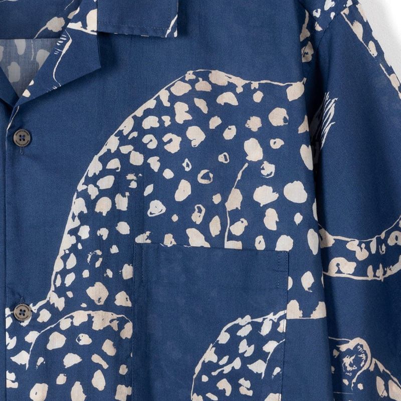 Men’s Cuban Pyjama Shirt The Jag Print Blue