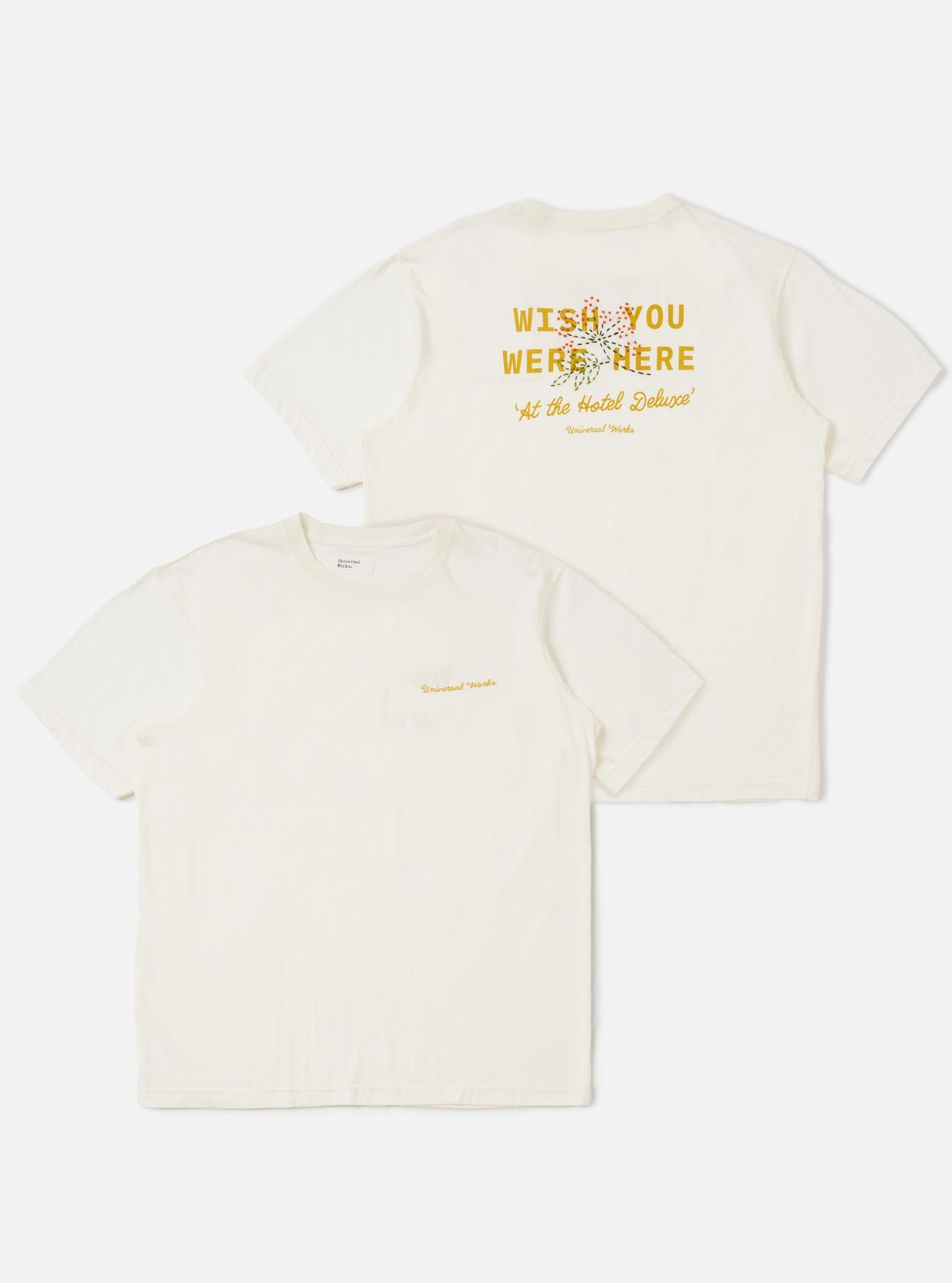 Ecru Single Jersey Wish Wish You Were Here Tee