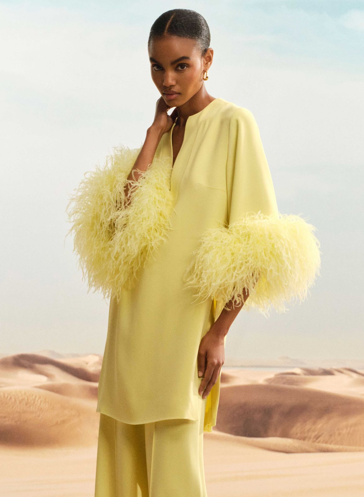 Feather Trimmed Top
