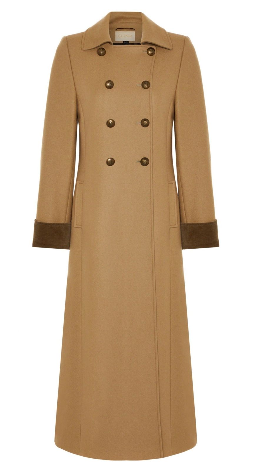 Trench Coat – Long Camel Coat - Velvet Cuff - Limited Edition