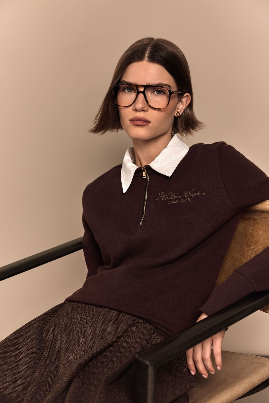 Ascot Quarter Zip Sweat (Chocolate)