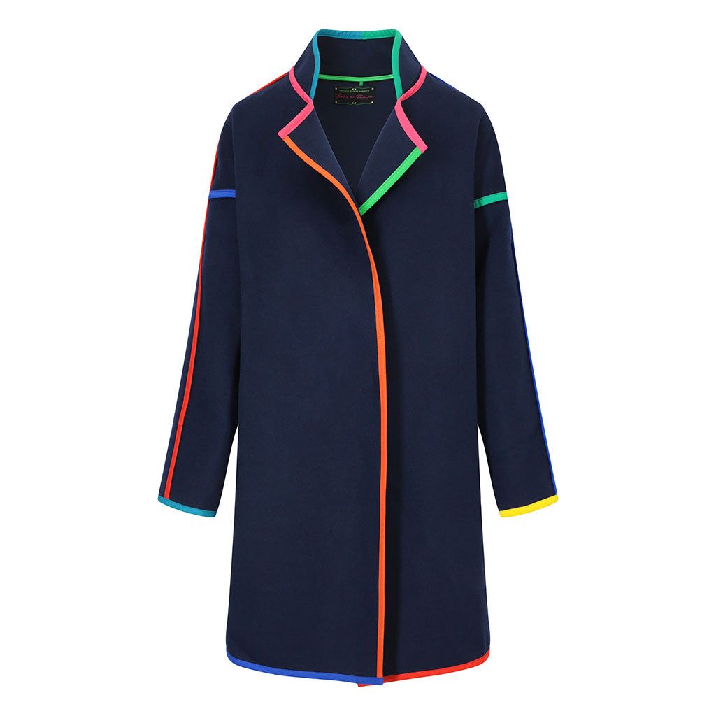 Navy Oversized Cashmere Mix Space Coat