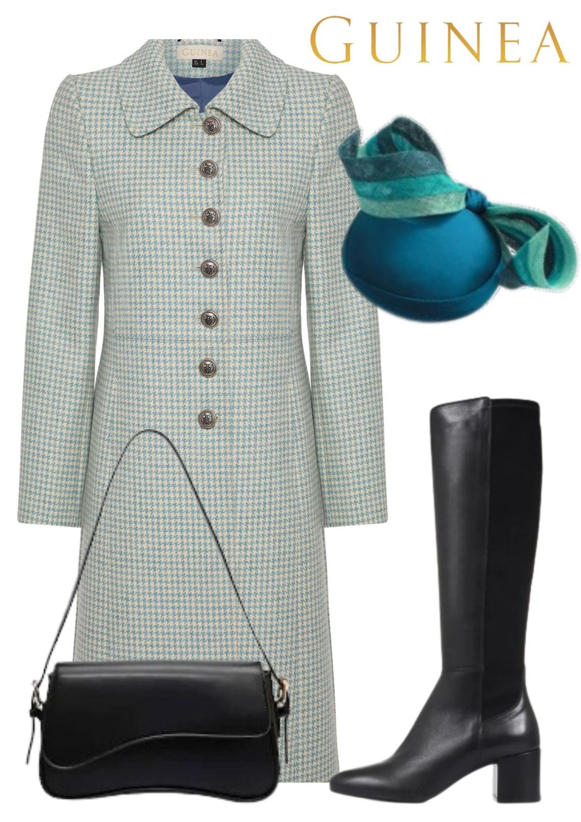 Brompton Pale Blue Check Wool Coat - 30% Off
