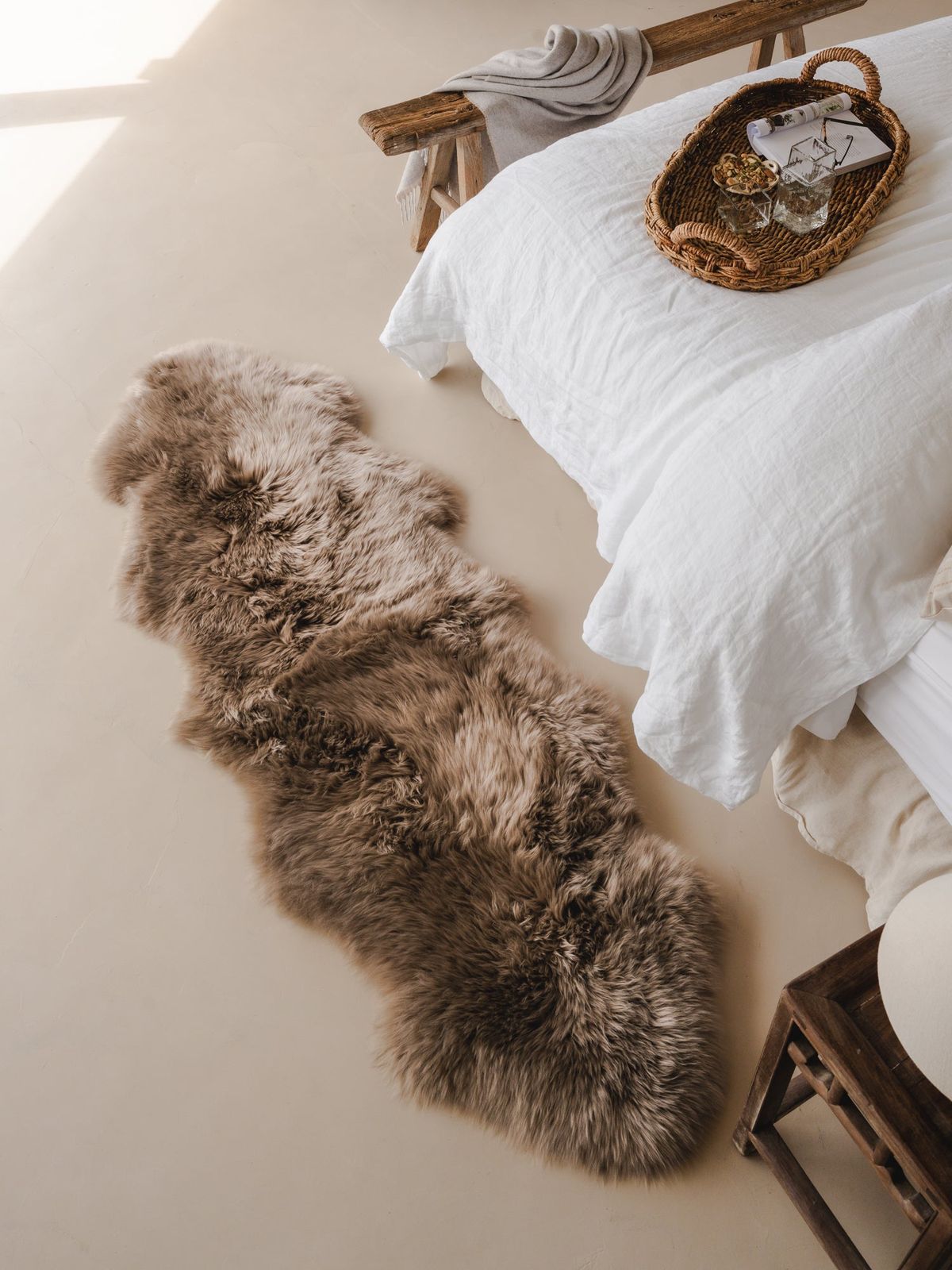 Double Sheepskin Rug - Taupe