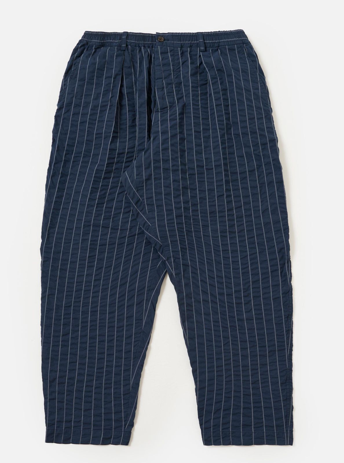 Navy Chester Stripe Pleated Track Pant