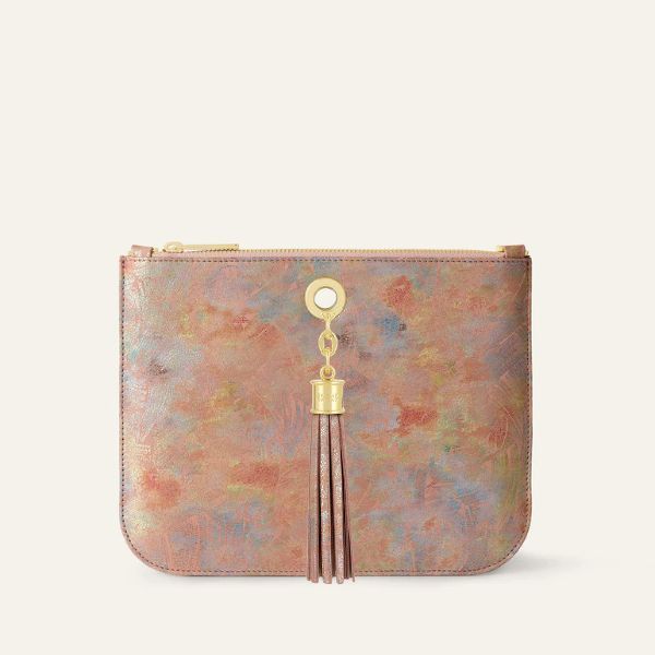 Ivy | Peach Strokes with Gold hardware