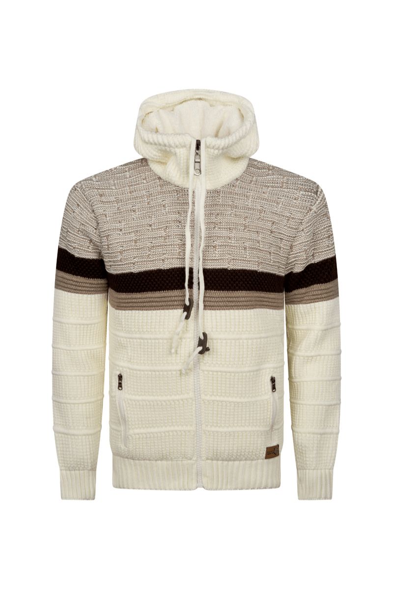Montieri Sherpa-Lined Knit Jacket – Ivory Mocha