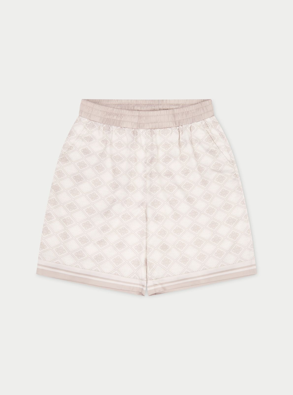 EMBLEM PRINT SHORTS - BEIGE