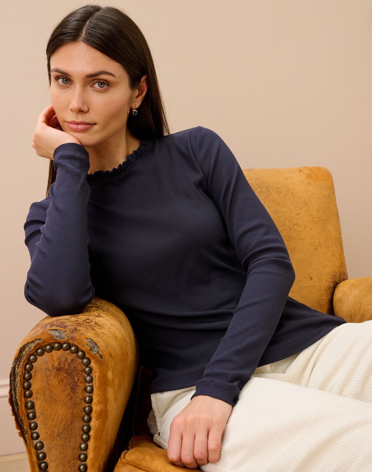 Organic Cotton Ribbed  Jersey Top