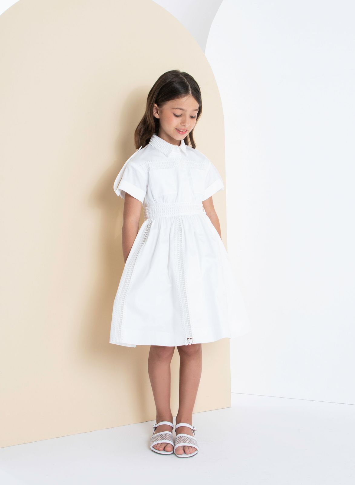 Lace-Detail Cotton Dress