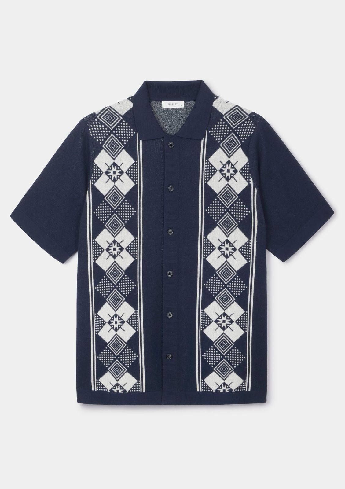 Navy Argyle Jacquard Polo