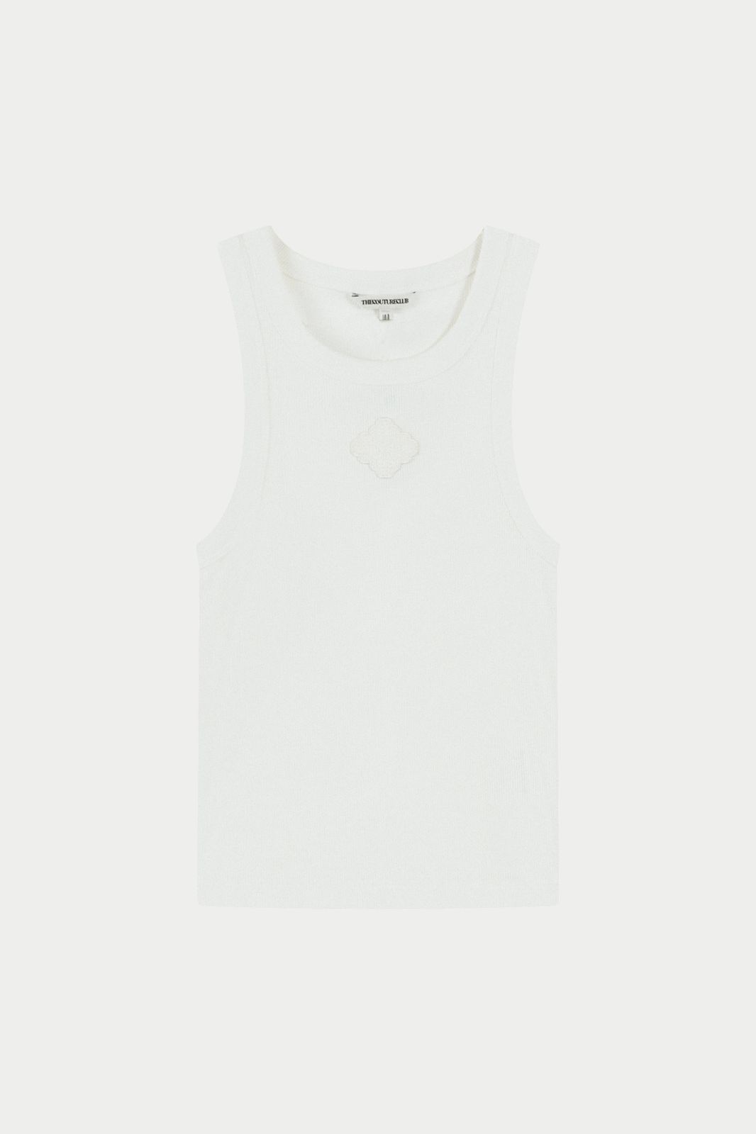 EMBLEM RIB VEST TOP - OFF WHITE