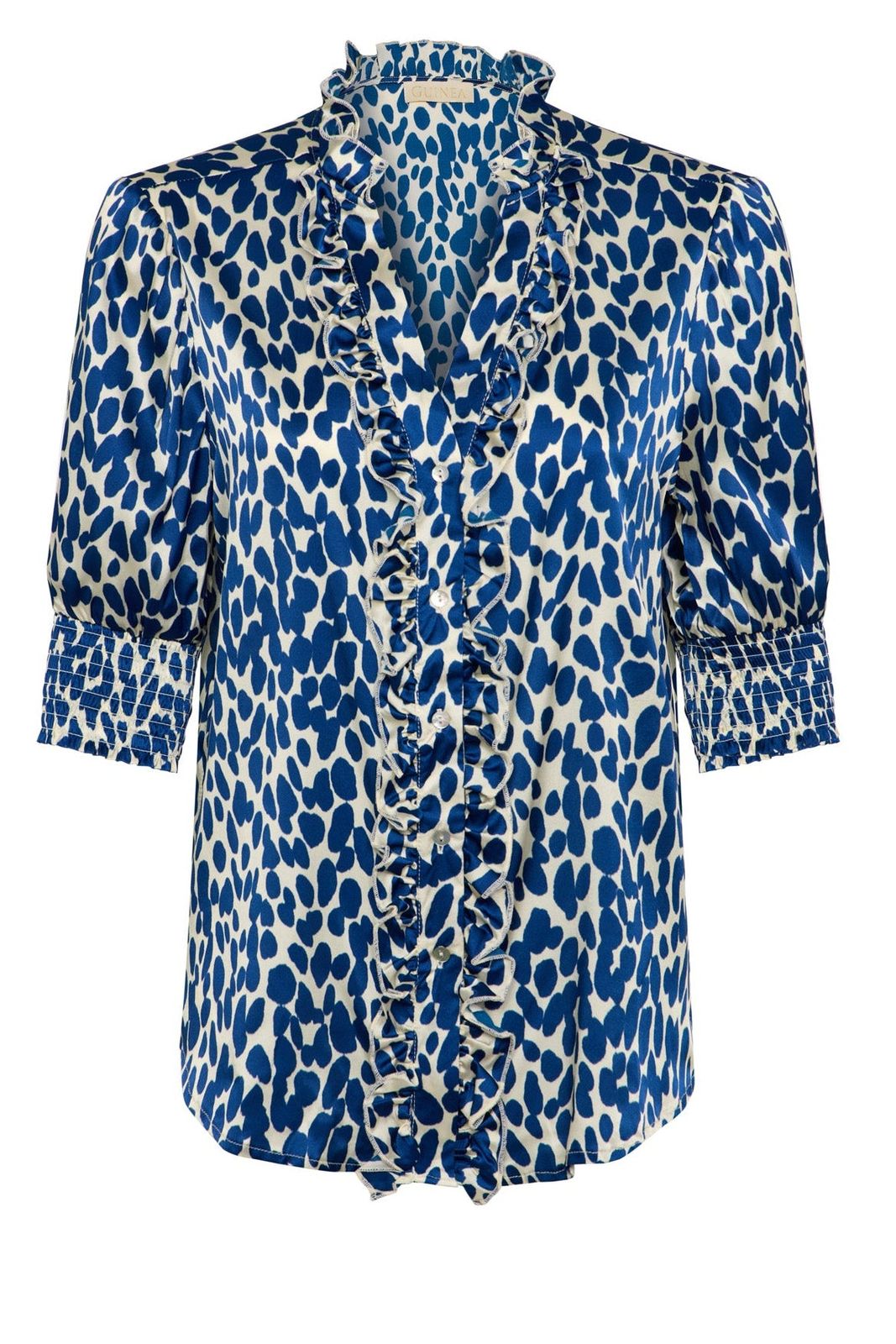 Emily Stretch Silk - Navy And Cream