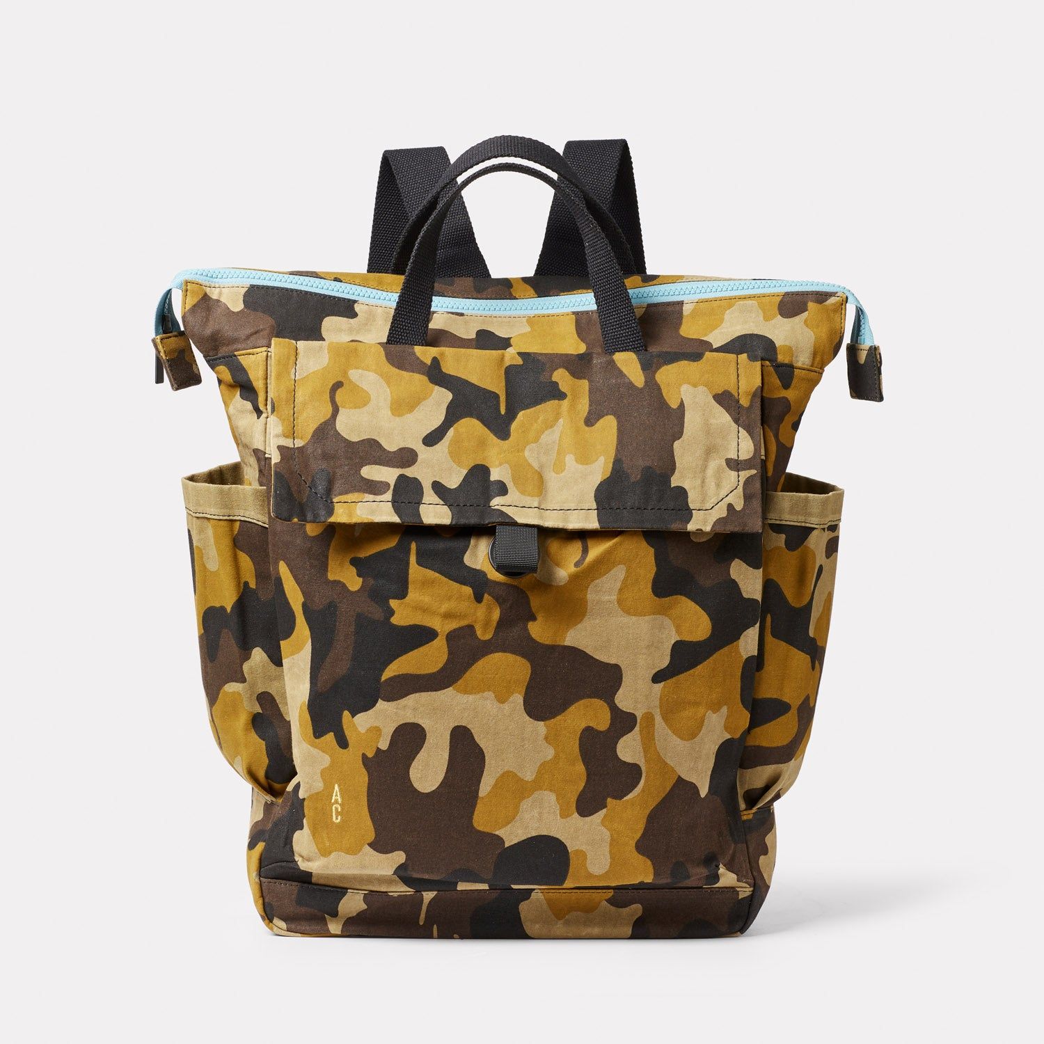 Frik Waxed Canvas Backpack in Corn Camo