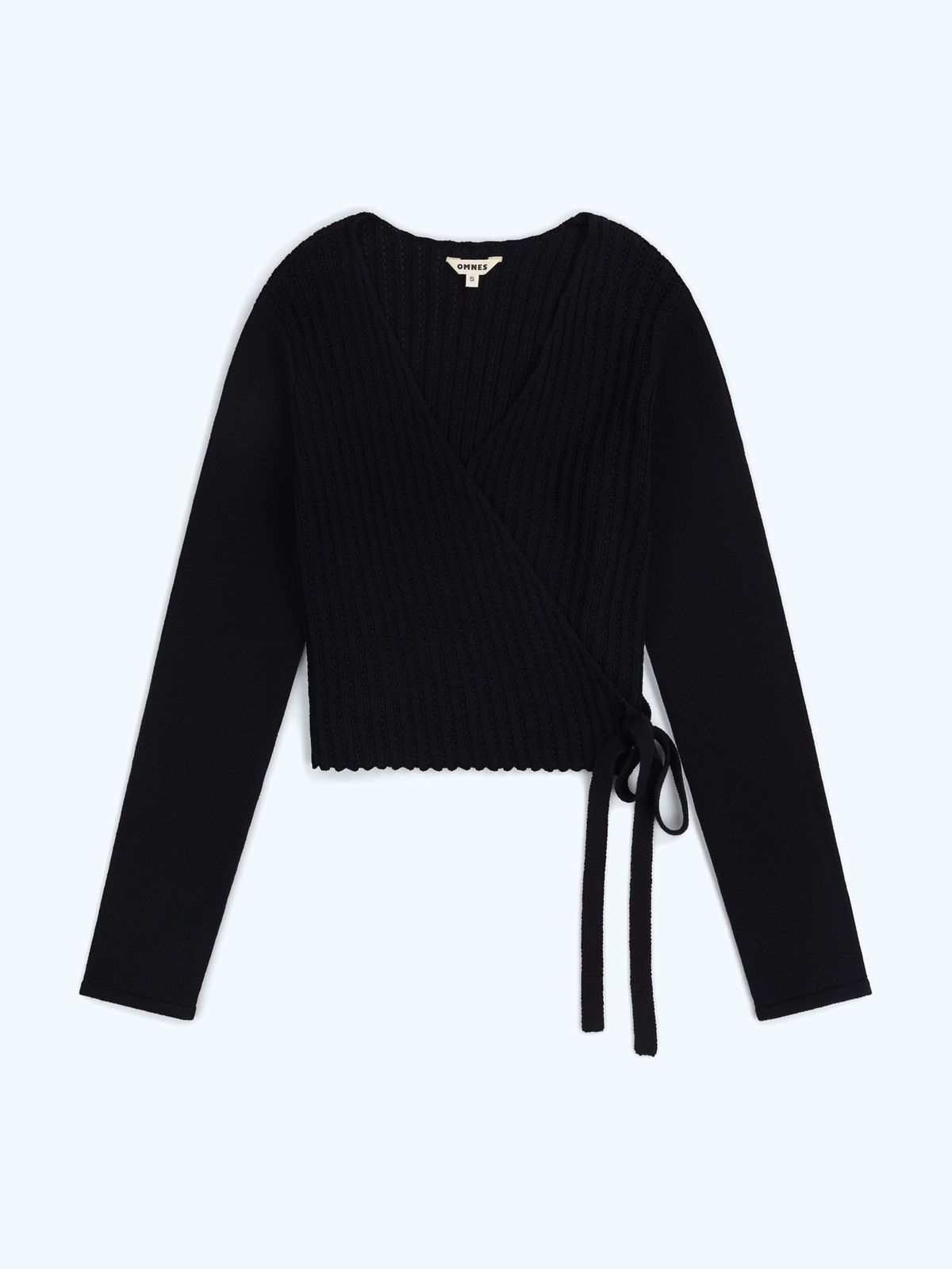 Soleil Knitted Wrap Top In Black