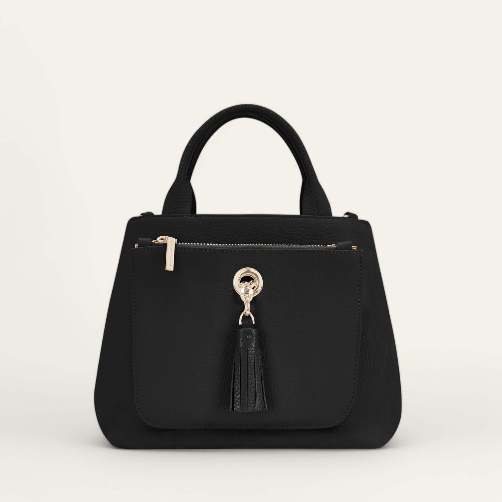 Mini D Tote | Black with Gold hardware