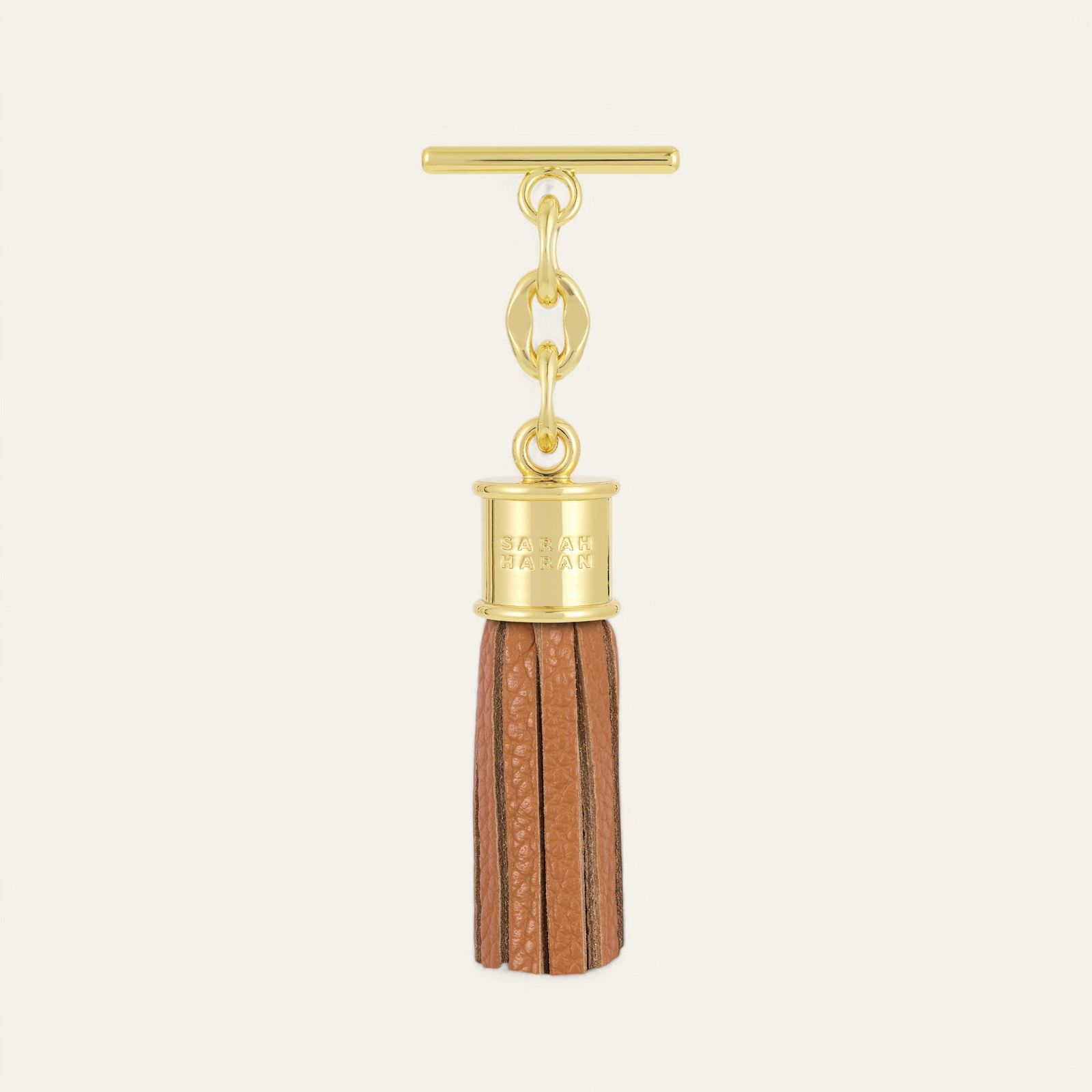 Capsule Tassel Mini | Tan with Gold hardware