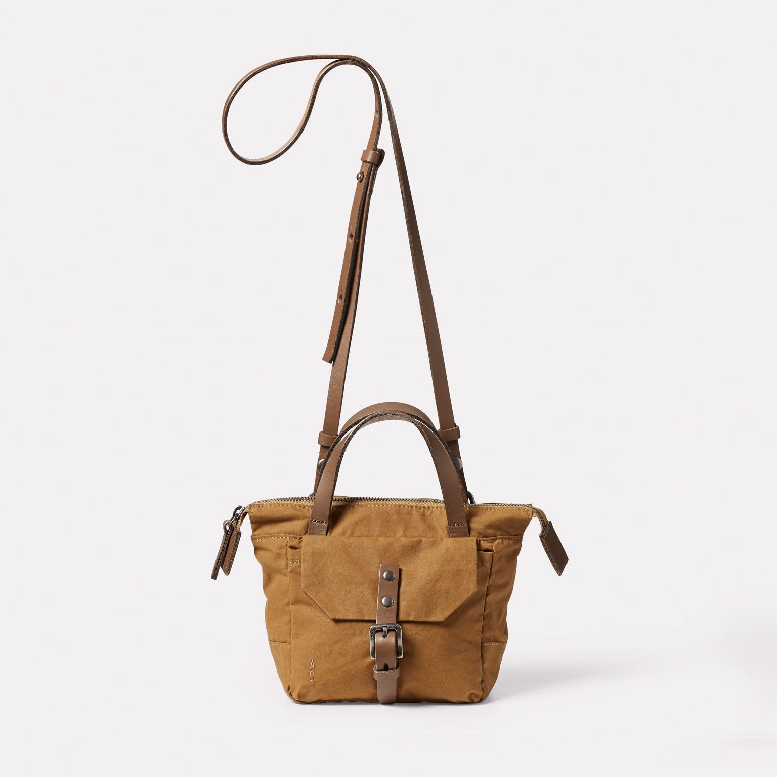 Squat 2.0 Waxed Cotton Mini Crossbody Bag in Chert