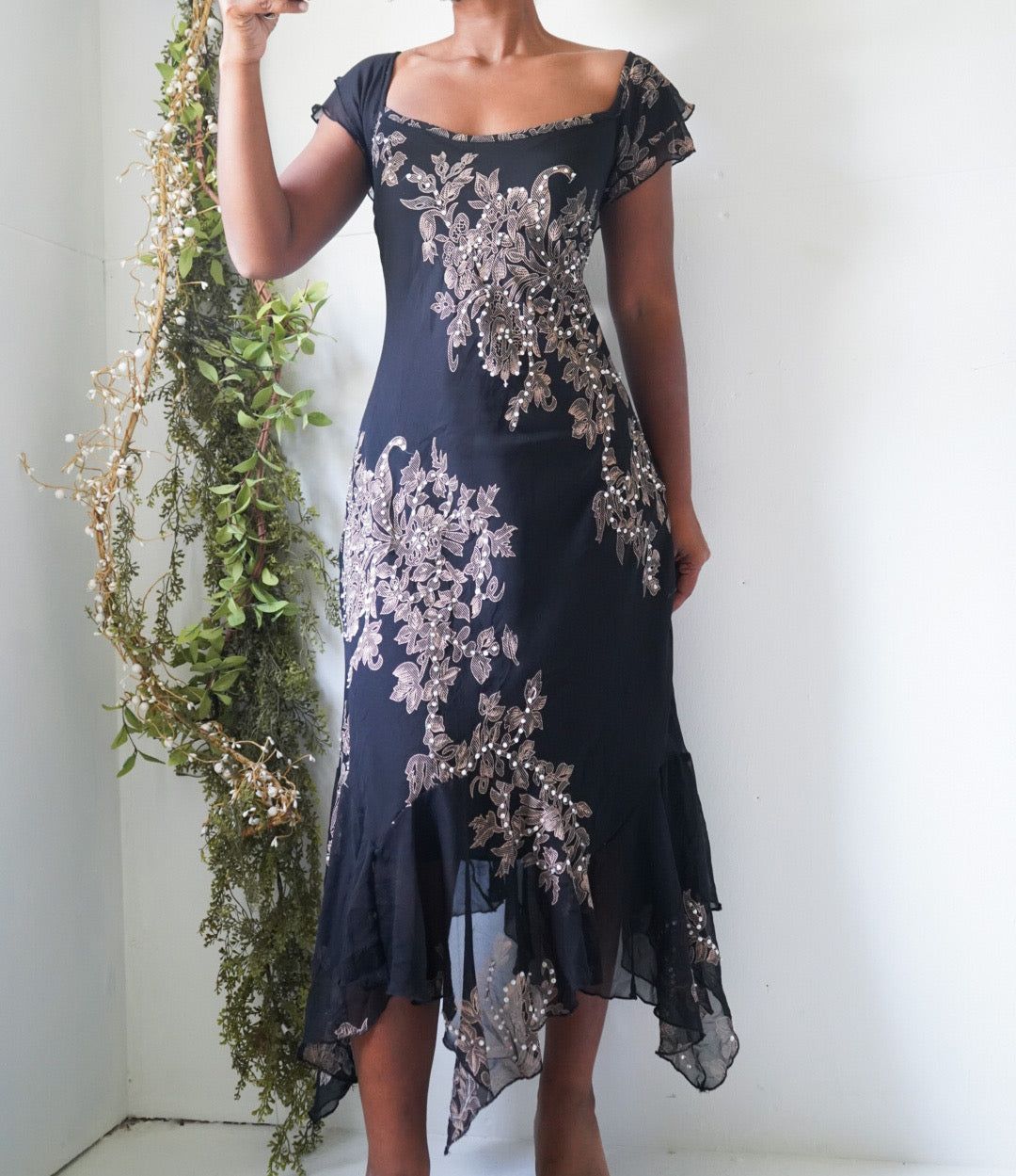 Y2K Beaded Fairy Midi Dress