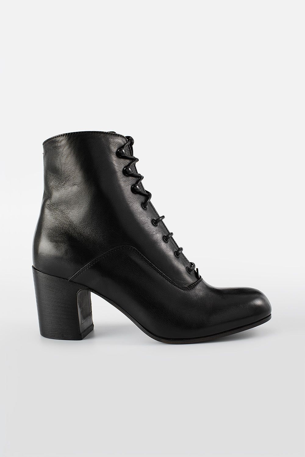 MOORE infinite-black lace up boots.